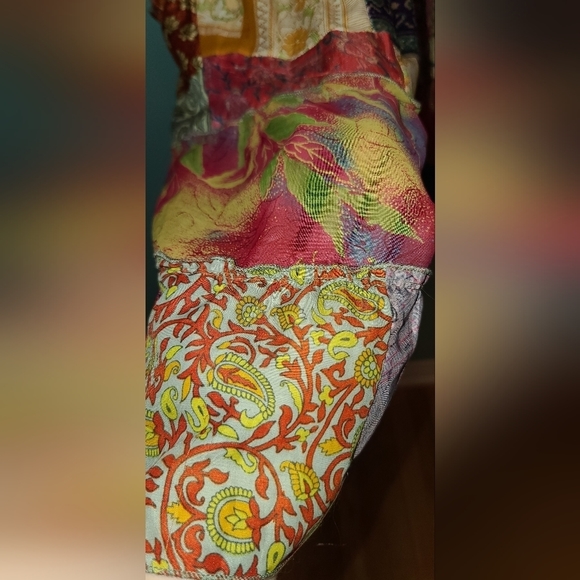 Patchwork 100% silk dress / skirt - Picture 6 of 15